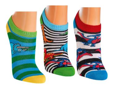 6 Paar TippTexx 24 Kinder Sneakersocken Dinos